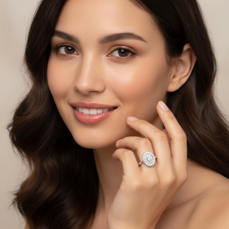 D/VVS1 Round Shape All Synthetic Moissanite Ring for Women Real 925 Sterling Silver Engagement Fine Jewelry BlackFriday Gift R111