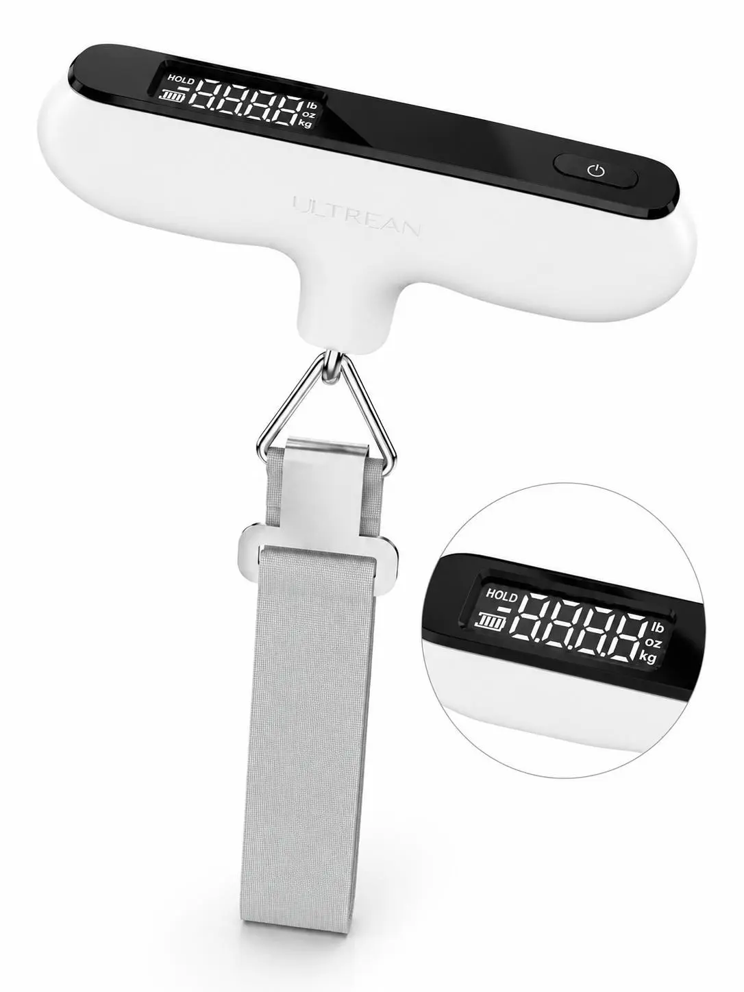 Ultrean Luggage Scale,Portable Digital Hanging Baggage Scale for Travel,Suitcase Weight Scale with Anti-Slip Grip,110 Pounds,,Battery Included