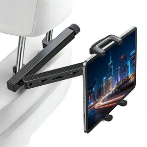 Upgraded car rear seat tablet holder, equipped with a three-in-one telescopic arm, essential for long-distance travel, suitable for devices such as iPad, Galaxy and Fire HD.