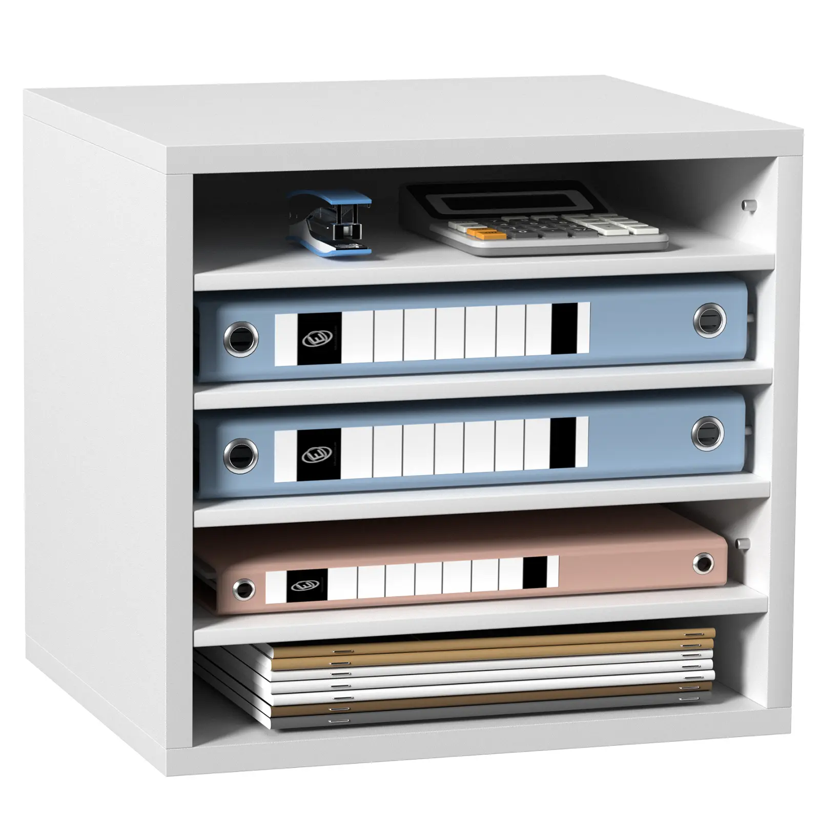 【Summerfinds】VEVOR Wood Literature Organizer - 5-Compartment Office Mailbox with Adjustable ShelvesDesk Organizer TidyFile TrayOffice Desk Accessories13.9x12x13in EPA Certified White for HomeClassroom, Desk Organizer Tidy, Organizational File Racks