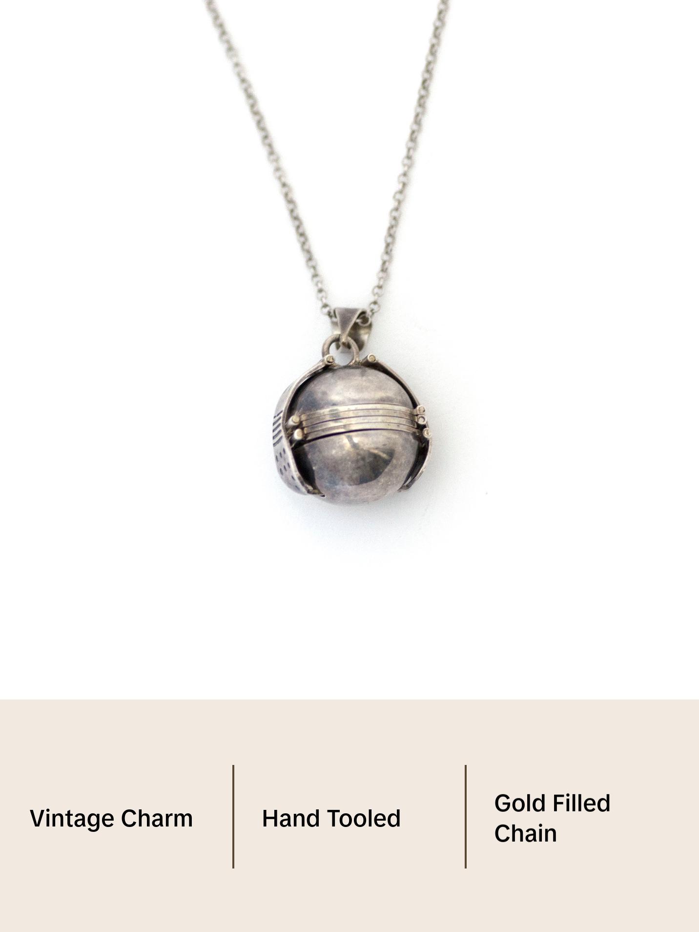 Silver Snitch Six Panel Sterling Locket Necklace