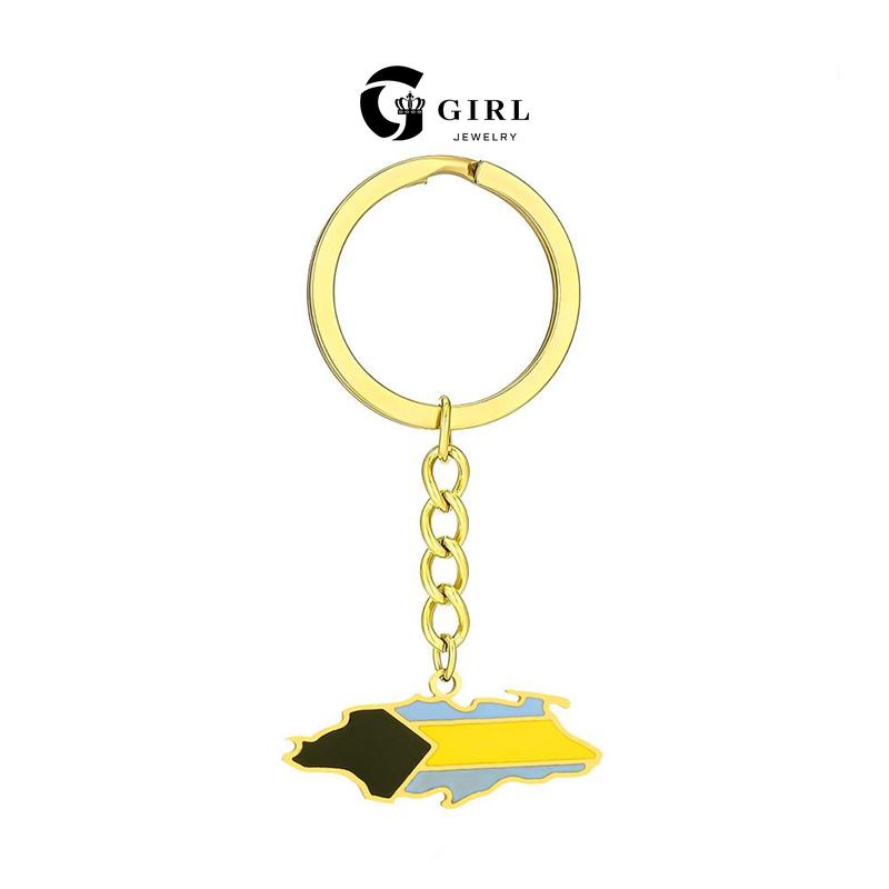 GGIRL World Map Flag Keychain 18K Gold Plated Country Map Jewelry for Travel Enthusiasts Men Women Neutral Gift Modern Versatile Accessories Fashion Jewelry Gift for Holiday Haul Christmas Birthdays Anniversaries