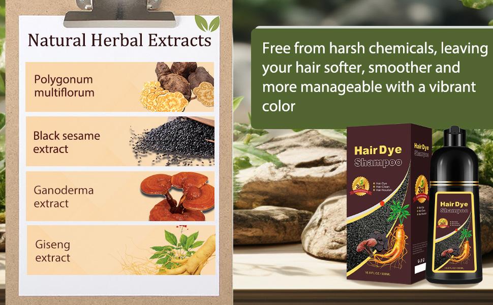 Natural 3-in-1 Coffee Hair Dye Shampoo, Instant Herbal Hair Color Shampoo for Gray Hair Coverage, Natural Plant Extracts, Long-Lasting in 10-15 Mins, Paraben-Free & Moisturizing Haircare for Men & Women, 16.9 Fl Oz / 500ml Natural 3-in-1 Coffee Hair Dye Shampoo, Instant Herbal Hair Color Shampoo for Gray Hair Coverage, Natural Plant Extracts, Long-Lasting in 10-15 Mins, Paraben-Free & Moisturizing Haircare for Men & Women, 16.9 Fl Oz / 500ml