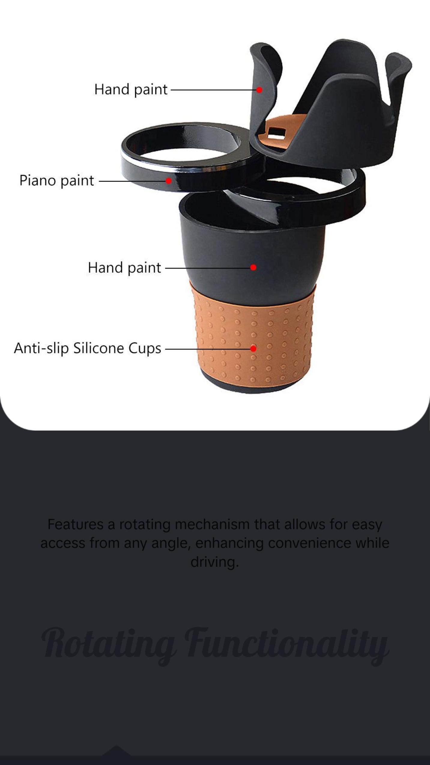Car Cup Holder with Rotating Stand-Versatile Organiser