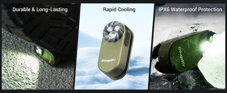 BougeRV Pocket Flashlights, Portable Clip Light, Bright 500 Lumens Mini Flashlight with 5 Modes, USB-C 600mAh Rechargeable, Magnetic Keychain Flash Light for Daily, Outdoor, Home, Work, Camping, Emergencies