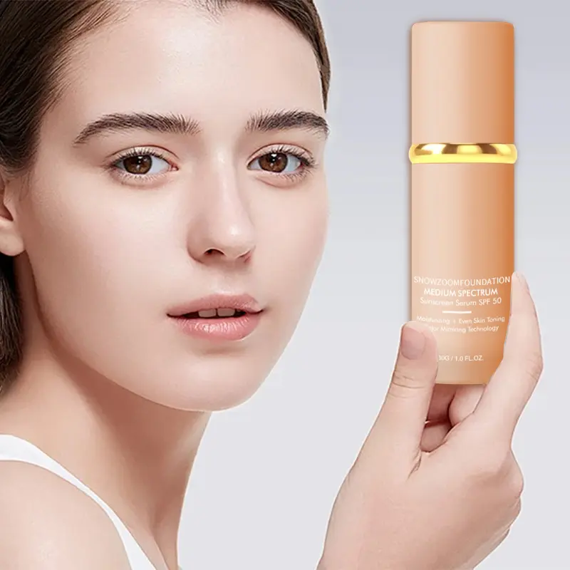 4 in 1 Biomimetic Sunscreen Serum Foundation SPF 50 - Lightweight Liquid Foundation with Moisturizing, Toning & Natural Flawless Finish