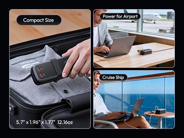 NTONPOWER 100W GAN Ultra Travel Power Strip, 7-in-1 USB C Charging Station with 3 Outlets 4 USB (2 Fast Charge)& 5FT Extension Cord, Compact Desktop Charger for MacBook, iPhone, Cruise, Office, Black NTONPOWER 100W GAN Ultra Travel Power Strip, 7-in-1 USB C Charging Station with 3 Outlets 4 USB (2 Fast Charge)& 5FT Extension Cord, Compact Desktop Charger for MacBook, iPhone, Cruise, Office, Black