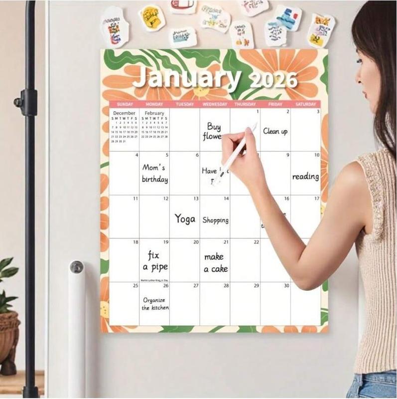 Upgrade Your Fridge Decor 2026 Magnetic Calendar - 12 Theme Pack, Large 14.5x11.5 Inch, Premium Matte Art Paper, Easy-Swap Monthly Art for a Clutter-Free Kitchen