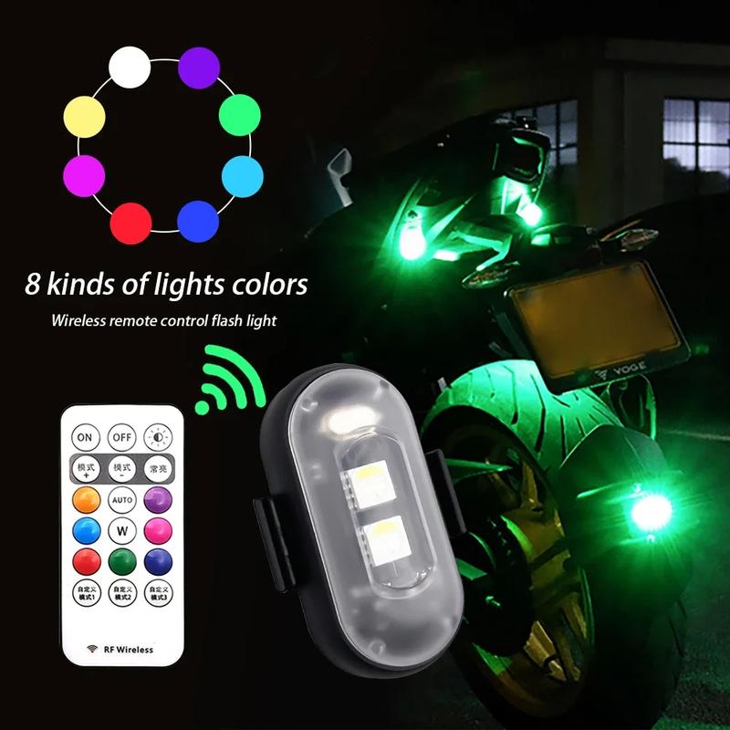 Wireless LED Strobe Lights RGB USB Charge IP65 Waterproof Anti-Collision for Car Motorcycle Drone & RC Aircraft Bike