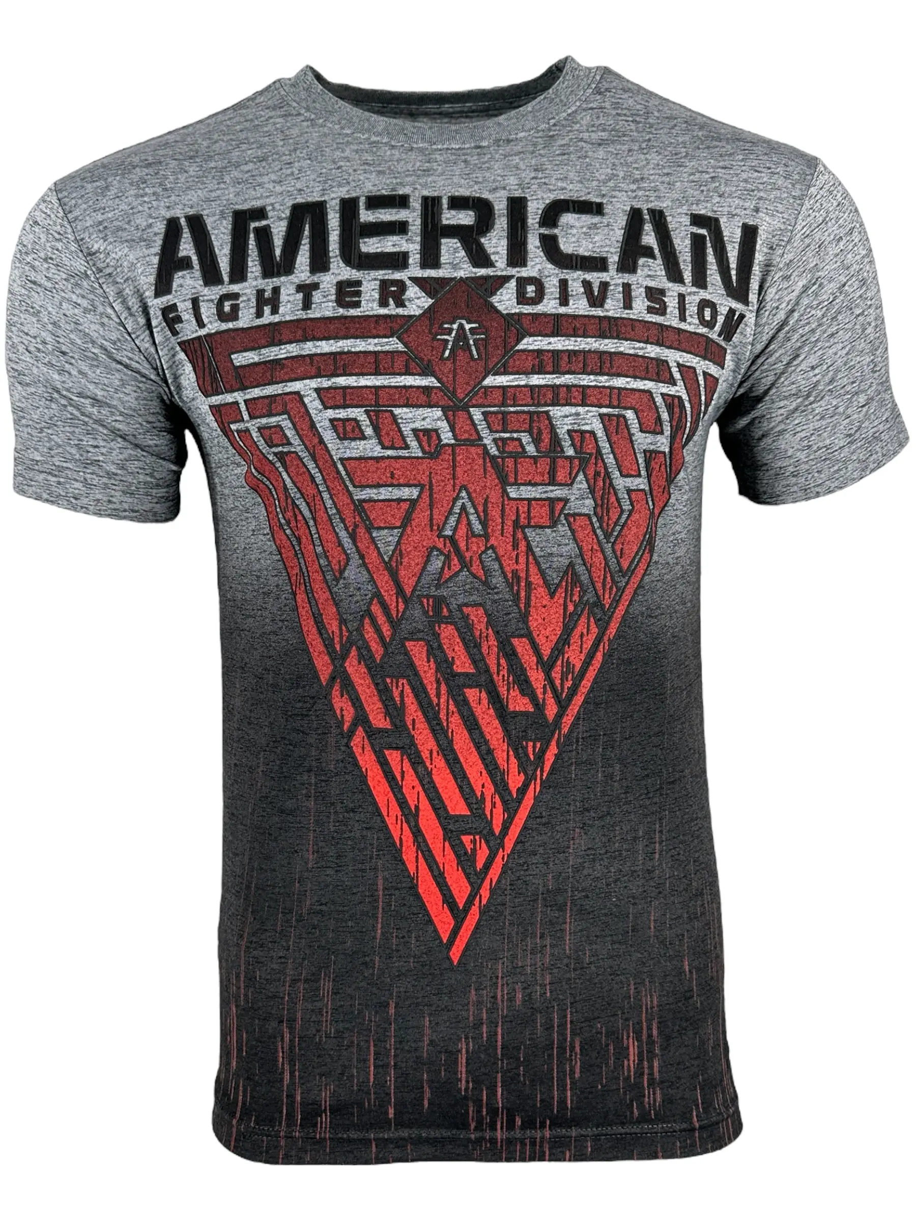 American Fighter Men's Marshal Heather Grey Printed Shortsleeve Tshirt, Round Neck Polyester Blend, Made in USA, Cotton, Crew Neck, Good Graphic Tees, Athletic, Casual, Cold Wash, Tops, Cotton Blend, Graphic Print, T-Shirt