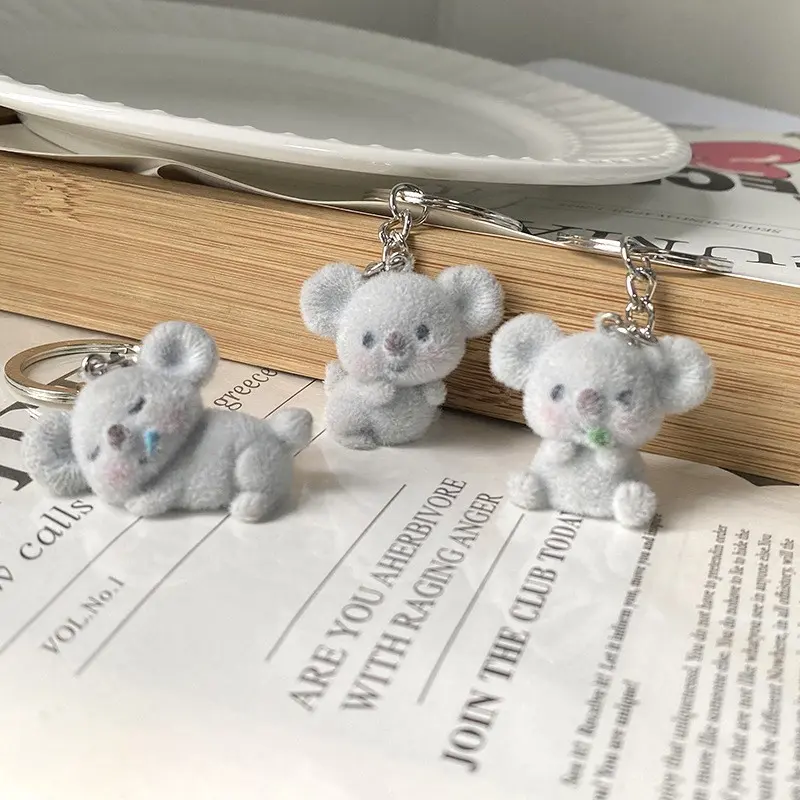Cute Cartoon Velvety Koala Keychain, Adorable Plush Animal Bag Charm, Perfect for Bags, Keychains, Friends, Classmates, Family Gifts