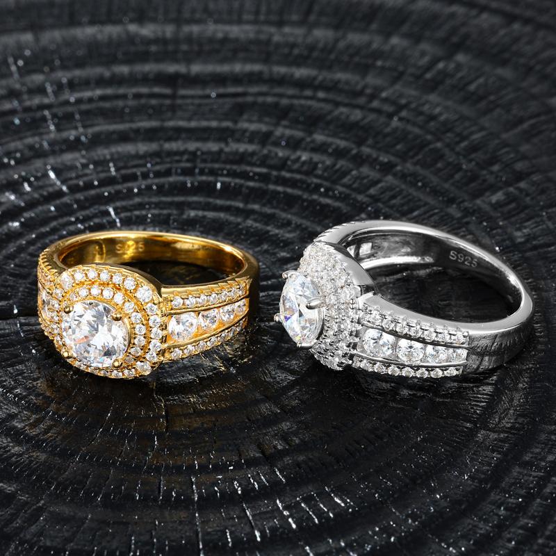 【#R488 】UCCIYO S925 Sterling Silver Synthetic Moissanite Ring for Women Men Hip Hop Jewelry Gift Valentines Day gift