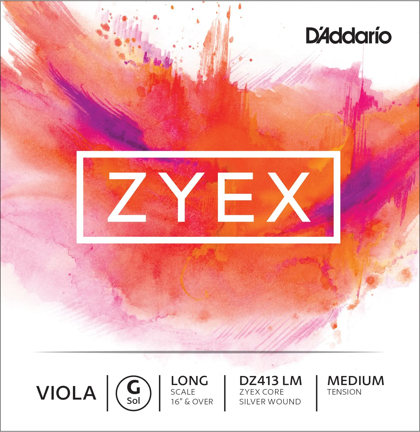 D'Addario Zyex Viola Single G String, Long Scale, Medium Tension