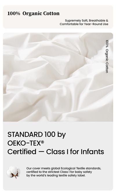 APSMILE Pure Cotton Feather Down Duvet Comforter Nature Duvet Insert All Season 100% Organic Cotton for Sweet Sleep