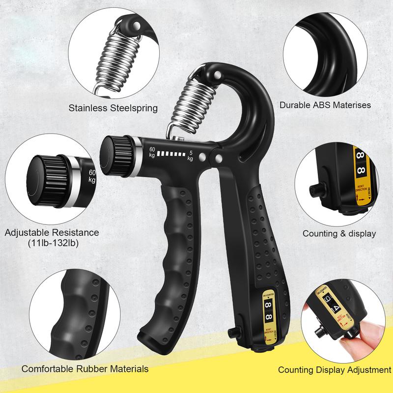 Hand Grip Strengthener, Finger Exerciser, Finger Stretcher - Grip Strength Trainer 3Pcs for Muscle Building, Physical Therapy and Rehabilitation