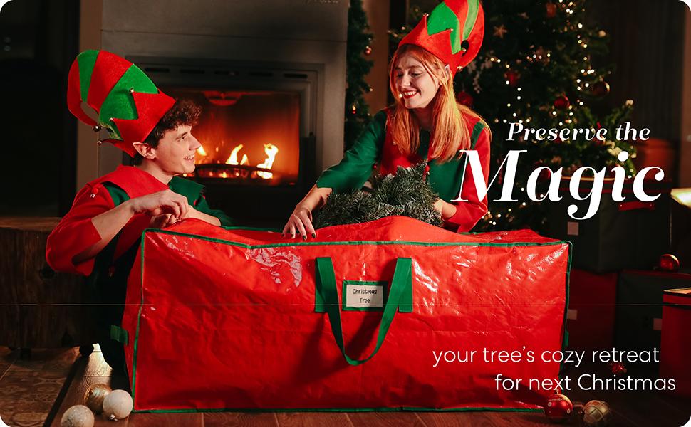 [New Deal] Christmas Tree Storage Bag - Stores 7.5 Foot Artificial Xmas Holiday Tree, Durable Waterproof Material, Zippered Bag, Carry Handles. Protects Against Dust, Insects and Moisture.