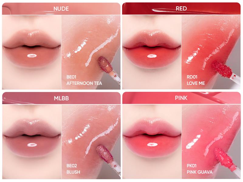 B. by BANILA Dew Glow Lip Tint - High-Shine Glossy Finish for Juicy Lips with Comfortable Wear & Hydration - Korean Makeup Lip Gloss