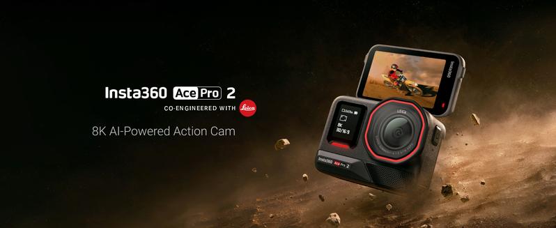 Insta360 Ace Pro 2 - 8K Waterproof Action Camera Co-Engineered with Leica, 1/1.3" Sensor, Dual AI Chip, Leading Low Light, Superior Audio, Flip Screen & AI Editing for Vlogs