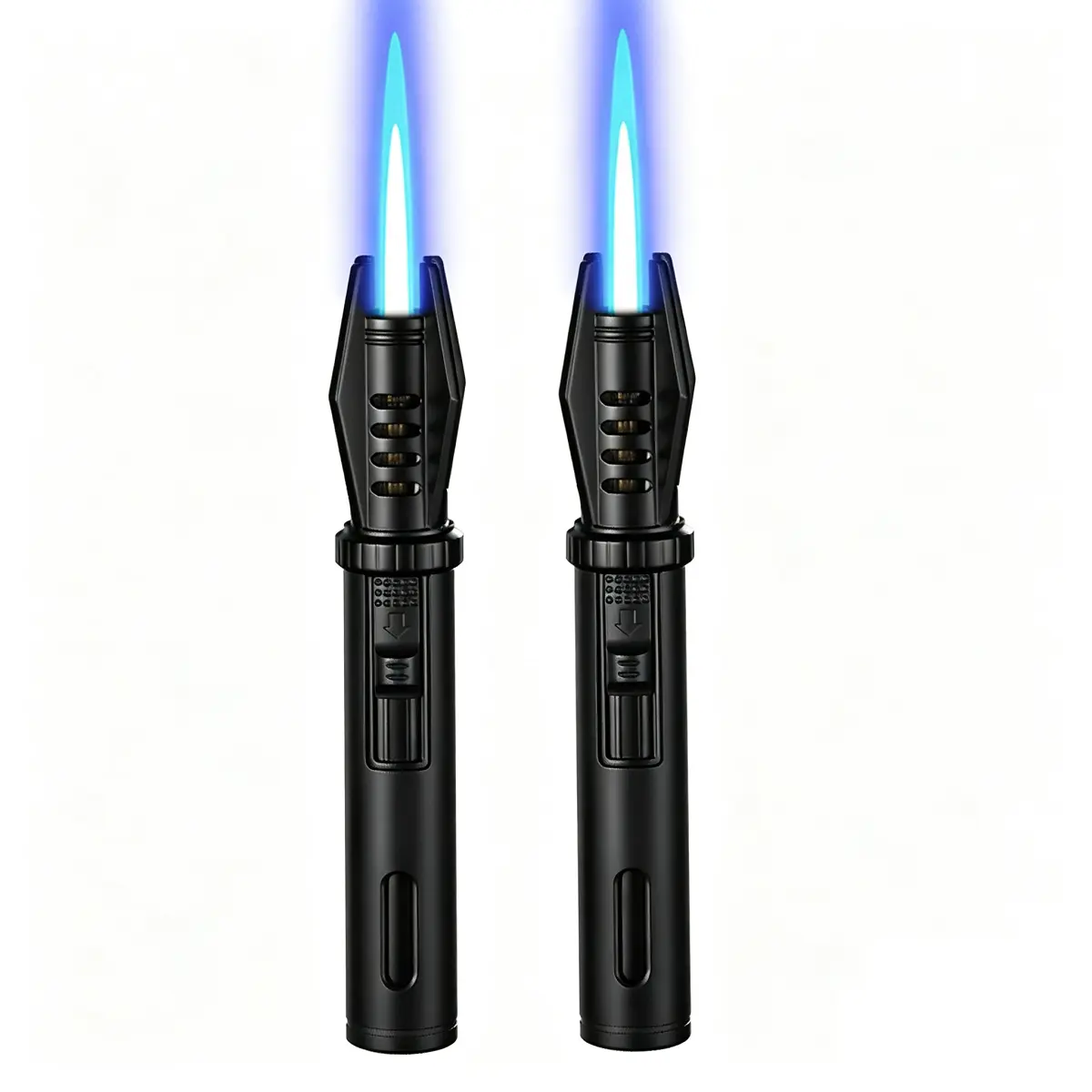 2-Piece Strong Metal Windproof Torch Lighter Set, Universal Daily Home Kitchen Baking & Outdoor Ignition Tool, Ideal for BBQ Charcoal (No Fuel)