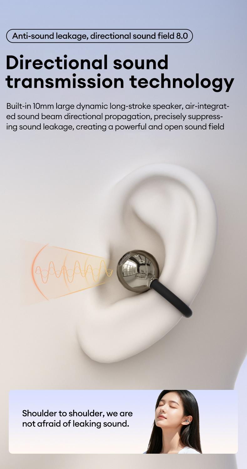 HYUNDAI Power bank & Ear clip type & Sleeping type 3-in-1 wireless Bluetooth headphones,Can charge the phone in reverse,With two pairs of headphones included,Waterproof and sweat-proof, with excellent sound transmission quality,Suitable for couples,sports