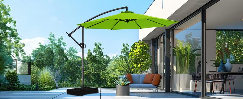 【Collection of Patio Umbrellas】Homshade Premium 10ft/9ft/7.5ft Offset Patio Umbrella with Adjustable Canopy & Easy Tilt System for Pool Deck & Garden - Solar Parasol with UV Protection