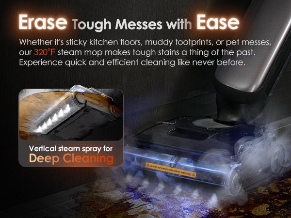 Tineco Floor One S9 Artist Steam Wet Dry Vacuum Cleaner, High-temp Steam Cleaning, 22kPa Suction, 360° SmoothDrive, Anti-Tangle Design, 185°F Flashdry, Long Runtime, 180° Lay-Flat