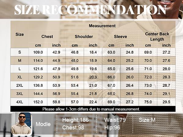 COOFANDY Men's Hooded Sweatshirt Long Sleeve Fashion Gym Athletic Hoodies Solid Plaid Jacquard Pullover with Pocket Classic Menswear hoodie Wool Beige