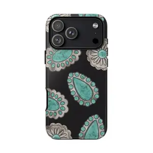 Western Turquoise Phone Case For IPhone 17 16 15 14 90s Country Rodeo Girly Aesthetic Trending Cowgirl Turquoise