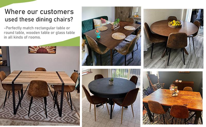 Homy Casa Charlton Suede Dining Chairs Light Luxury Ergonomic Design for Living Room & Lounge Use Foam Interior Seater Furniture