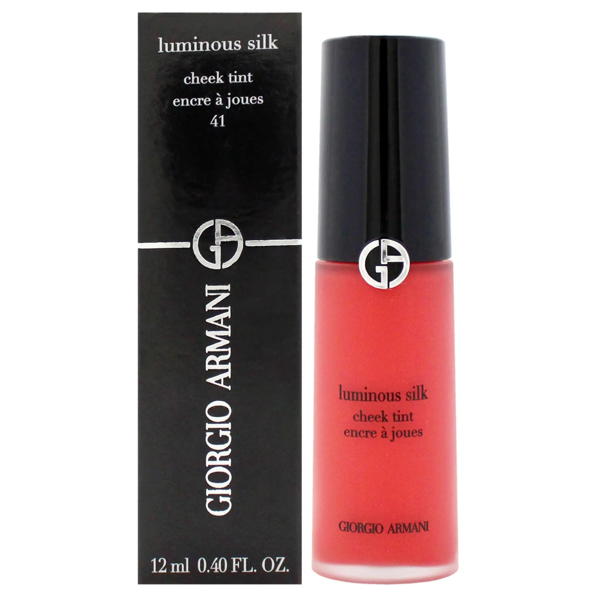 Giorgio Armani Luminous Silk Cheek Tint Blush - Women's Compact Bold Makeup, Shade 41 Flaming Red, 0.4 oz Single Item for Radiant Look