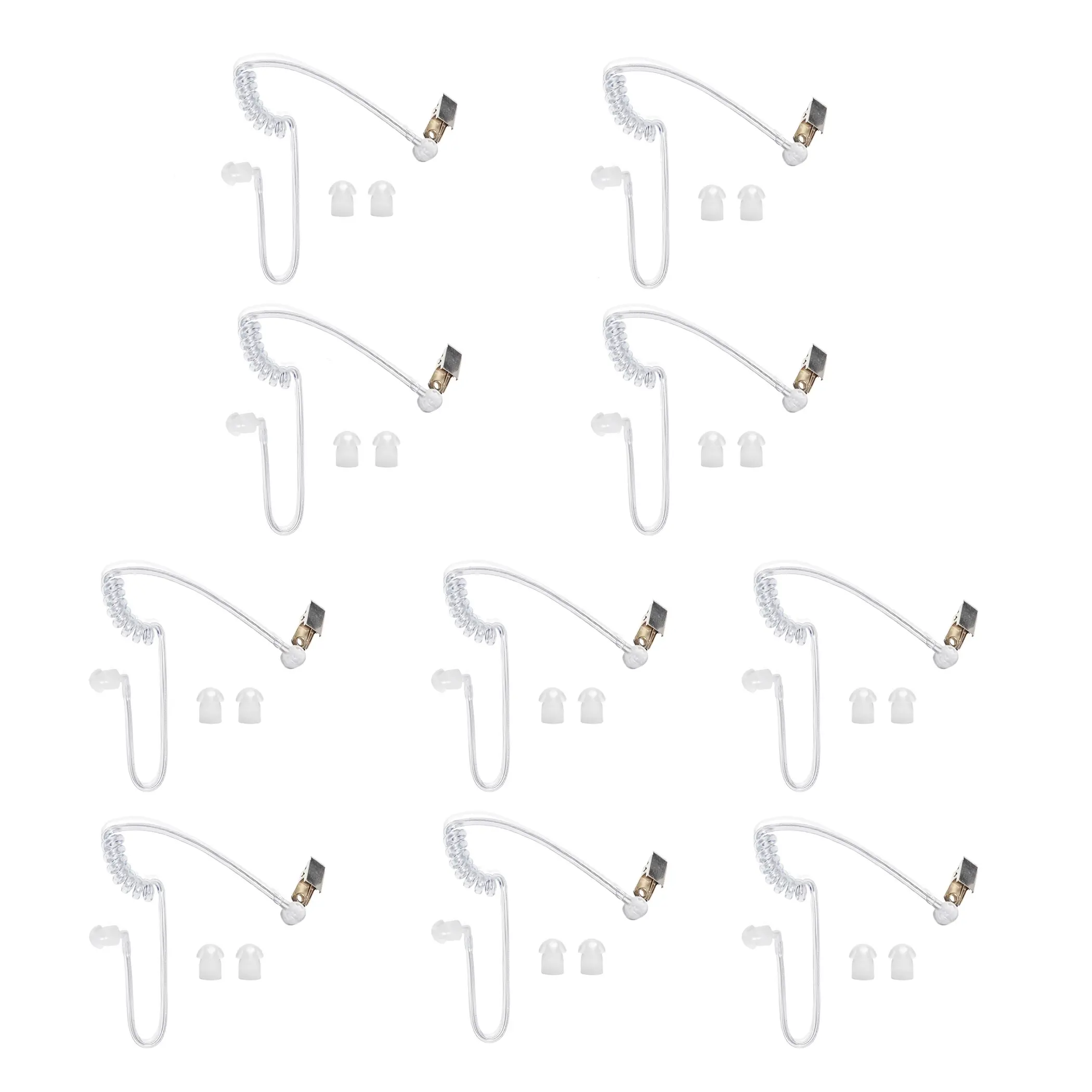 Compatible with Motorola, Baofeng, Kenwood, Retevis and Other Two Way Radio Clear Acoustic Coil Tube Replacement Kit with 20 Replaceable Earbuds for Walkie Talkie Headset, Walkie Earpiece for Security, Law Enforcement Use (10 pcs)