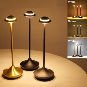 Modern Cordless Table Lamp, Portable LED Desk Lamps, 5000mAh Rechargeable Battery Operated Lighting for Bedroom Dining Room Restaurant Coffee Shop Camping Night Light