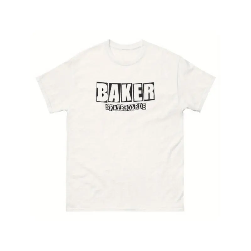 BAKER SKATEBOARDS Men's Short-Sleeve Casual Pure Cotton T-Shirt - Retro 90s Black Streetwear Top, Round Neck, Regular Fit Menswear Skateboarding Shirt