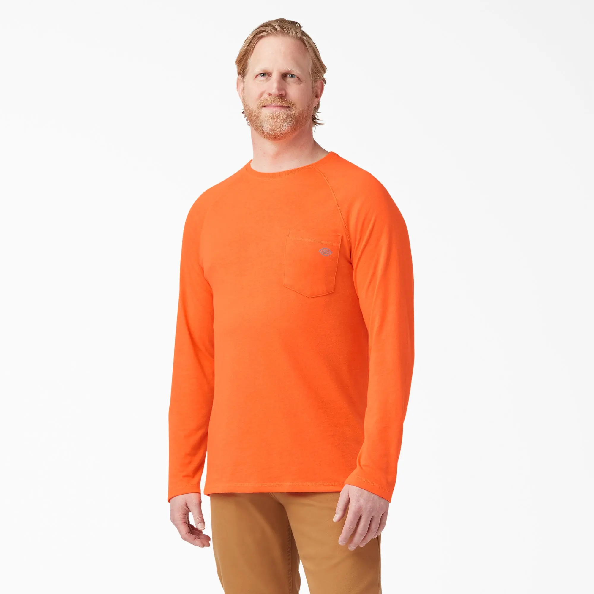 Dickies Cooling Long Sleeve Pocket T-Shirt,Cooling Technology,Moisture-Wicking,Functional Pocket,Workwear Style Fabric Menswear