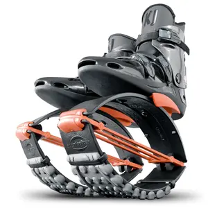 Kangoo Jumps through JumpBoots fit boots for rebounding exercise: Black Orange XR3