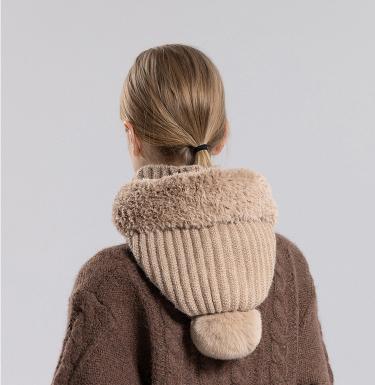 Winter & Autumn Knitted Scarf-Hat Combo: Fleece-Lined, Thickened Warm Wool Hat with Face Cover for Outdoor Cycling, Windproof Ski Mask, Cold-Weather Face Shield, Winter Scarf Hat for Outdoor Sports Protection