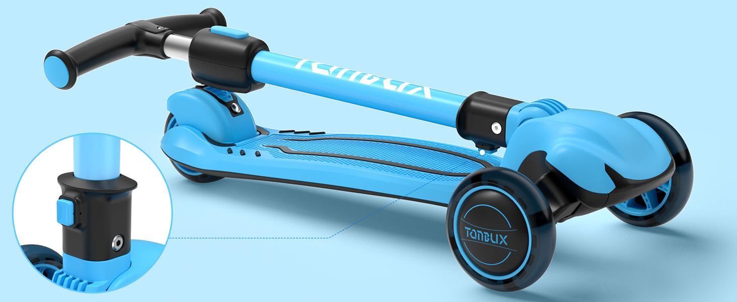 Kids Scooter for Ages 3-12 with Multi-Gear Handlebar Adjustment, Light Up Wheels, Lean-To-Steer Design & Widen Anti-Slip Deck