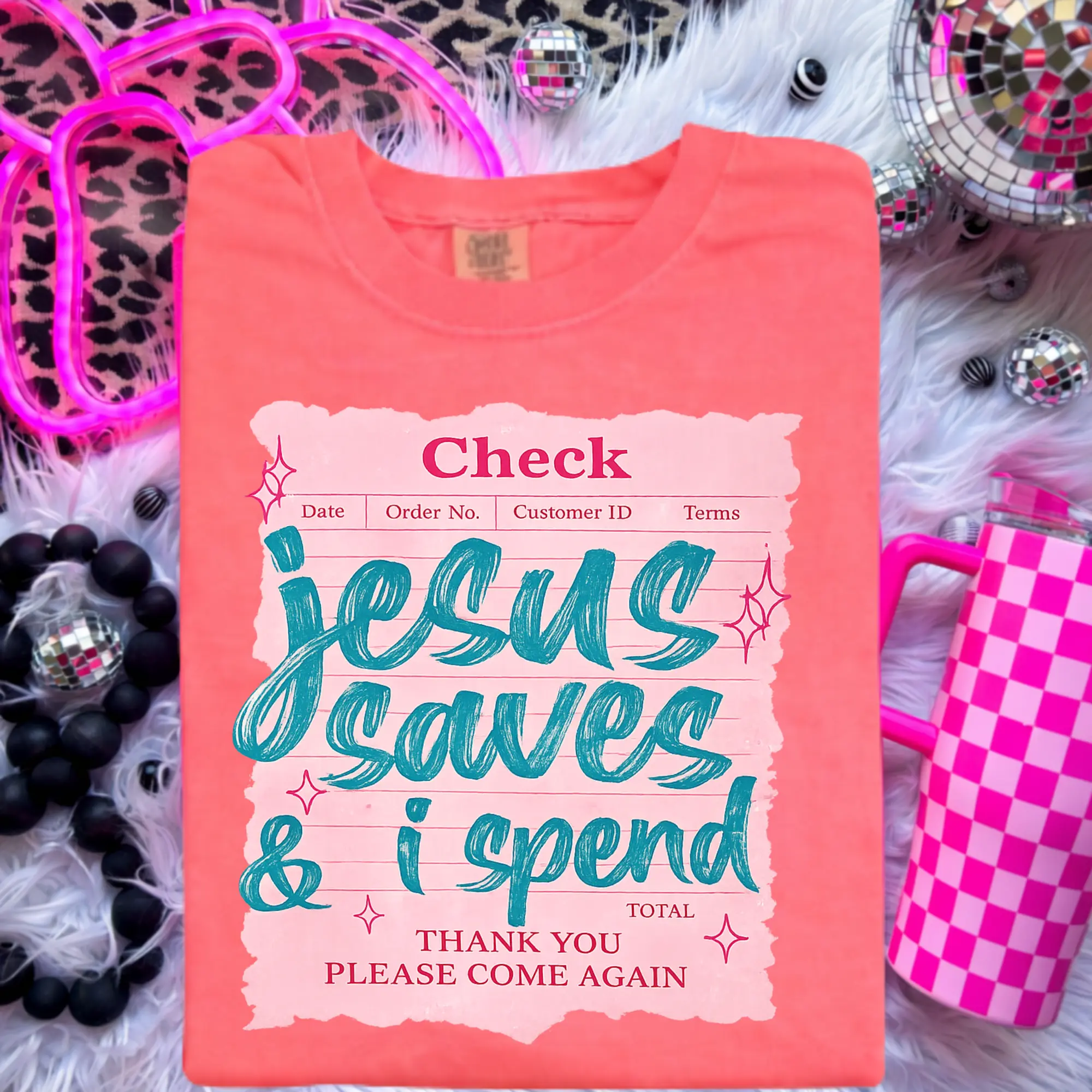 Jesus Saves, I Spend Graphic Tshirt
