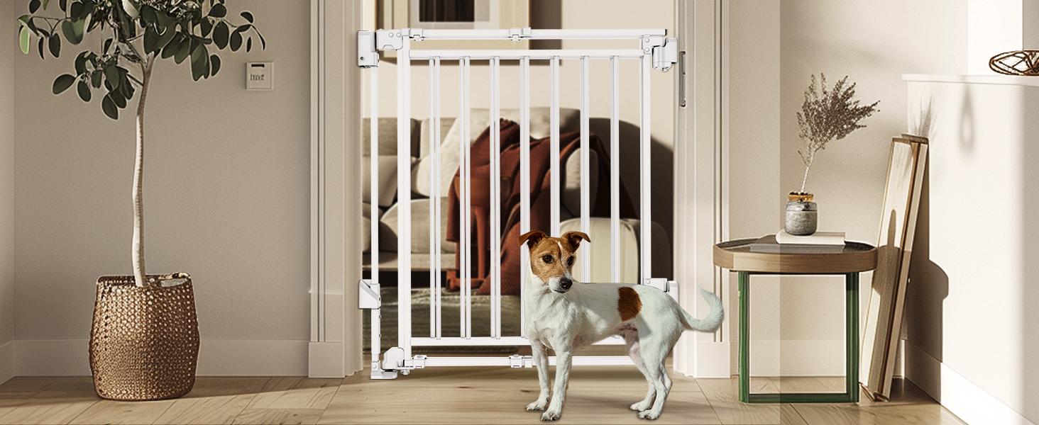 Baby Gate for Stairs Doorways & Kitchen, 26.4"-43" W x 29" H, No Bottom Bar Dog Gate, One-Handed Auto-Close, Hardware Mount Safety Gate for Dogs & Toddlers, Black Baby Gate for Stairs Doorways & Kitchen, 26.4"-43" W x 29" H, No Bottom Bar Dog Gate, One-Handed Auto-Close, Hardware Mount Safety Gate for Dogs & Toddlers, Black