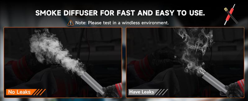 ANCEL L100 Automotive Smoke Machine EVAP Smoke Leak Detector with Digital Pressure Gauge, Air Smoke Dual Modes, Automotive Car Vacuum Leakage Locator All Systems Leak Detector for All Pipes Car Truck