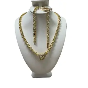 Amtiari Heart Jewelry Set – 14K Gold Laminated | 17” Necklace (20” with Extension) & 6.5” Bracelet (7.5” with Extension) | Water-Resistant | Lightweight