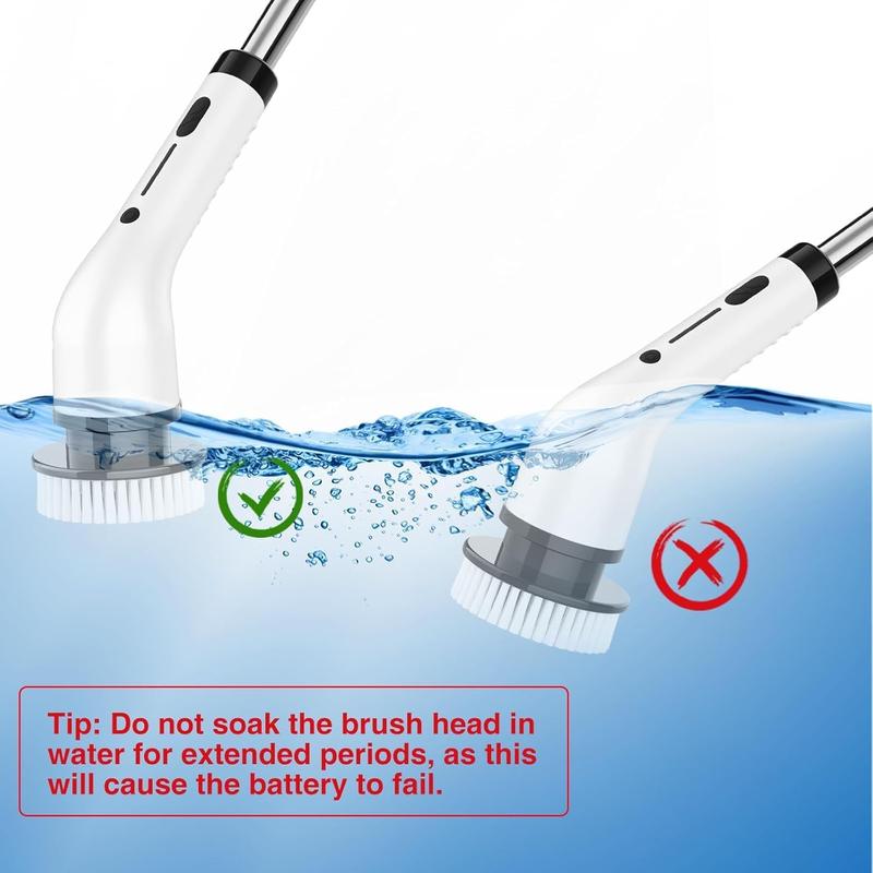 2026 New Model Electric Spin Scrubber Cordless IPX7 Waterproof Multi-Surface Cleaning Brush Long Battery Life Adjustable Speed Extendable Handle Multi-Purpose Kit for Bathroom Kitchen Durable Powerful-Multifunction shower scrubber tiktok shop deals