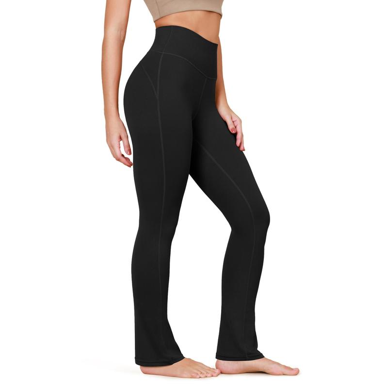 ODODOS Cloud Feeling Straight Leg Pants with Back Pocket for Women, High Waist Casual Lounge Yoga Pants- 28" / 30" Inseam