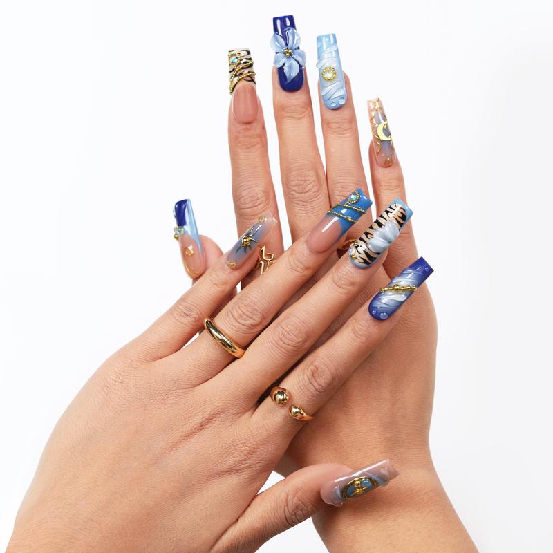 BUY 4 GET 1 FREE NailVesta Handcrafted 3D Press-On Nails | Reusable, Long-Lasting, Salon-Quality