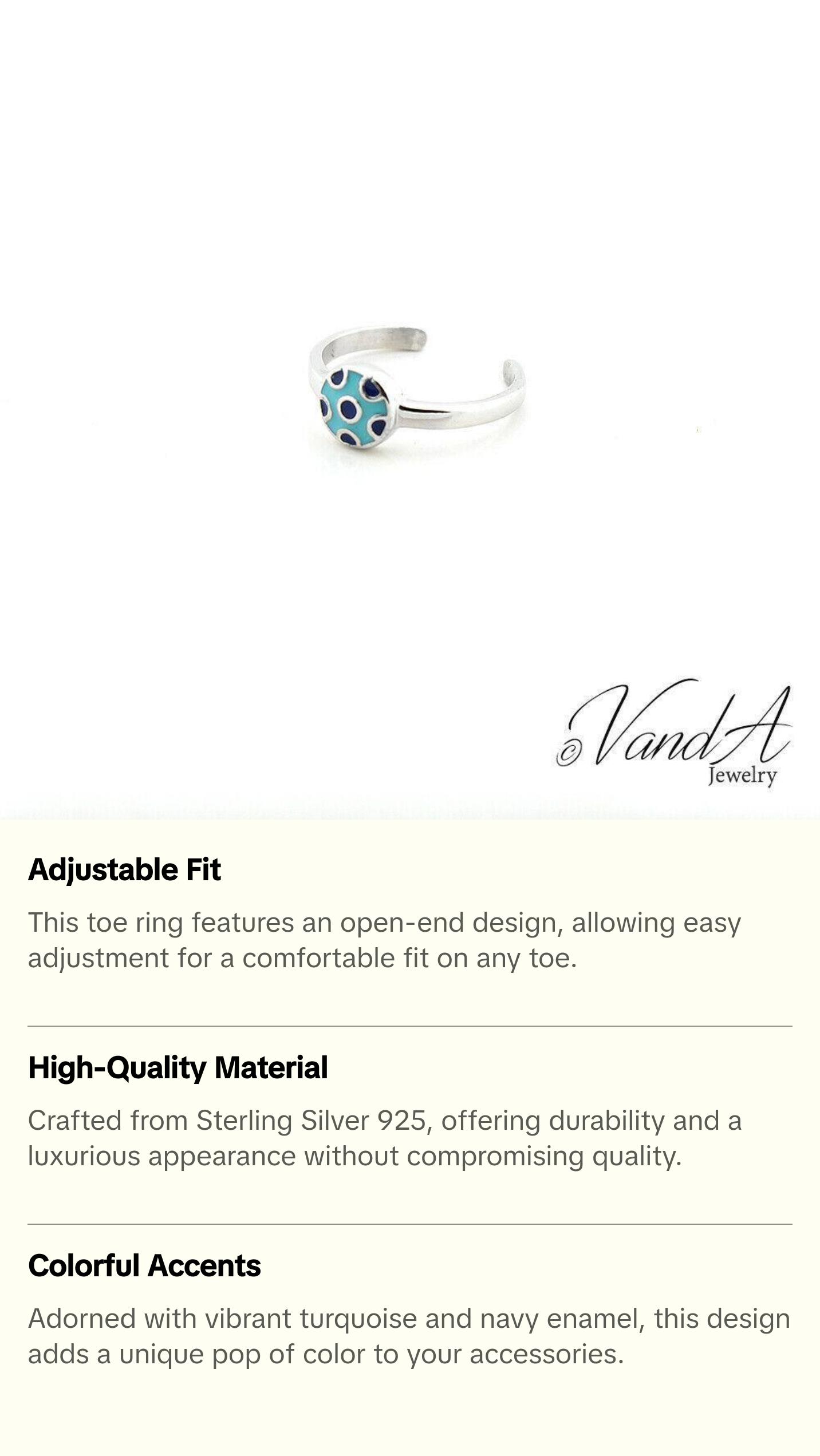 Enameled Circle Shape Toe Ring