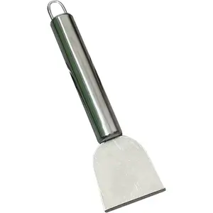 Silver Freezer Scraper, Ice Scraper for Freezer, Steel Shovel, Heavy Duty Kitchen Scraper, Stubborn Dirt Spatula for Range Hood Grease Grime, Oil Fume Removal, Multipurpose Cleaning, Cooking Utensils