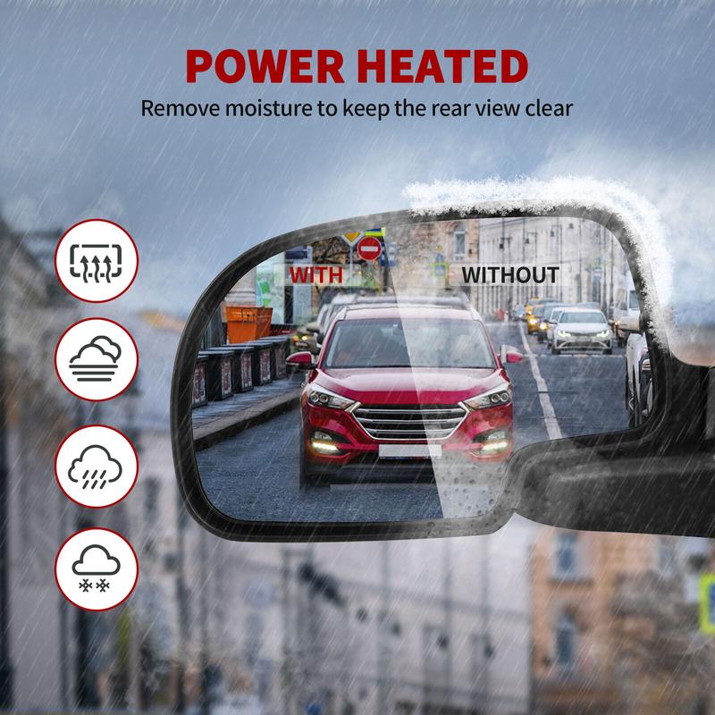 【Springtok】YITAMOTOR Right Passenger Side Tow Mirror with Electric Heated and Power-Adjustable Glass, Compatible with 2003-2006 Chevy Silverado Suburban Avalanche Tahoe GMC Sierra Yukon Left/Right