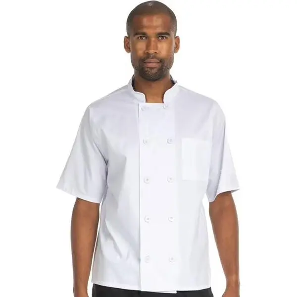 Hey Chef 10 Button Short Sleeve Mesh Coat