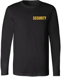 SECURITY Long Sleeve T-Shirt Poly/Cotton Blend Uniform Officer Guard Duty Event Staff Tee Shirt