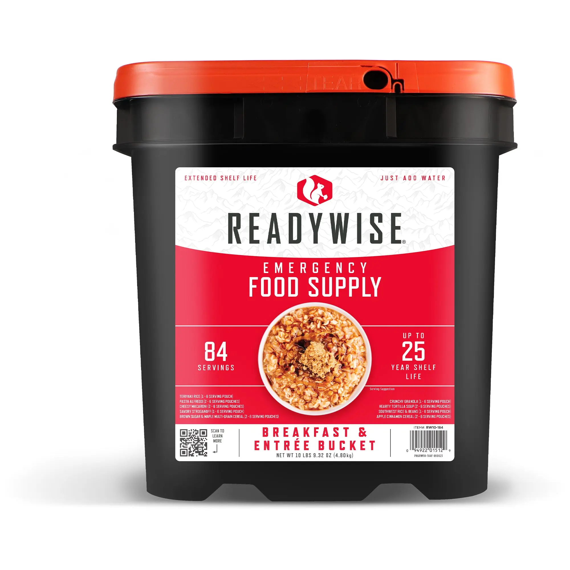 84-Serving Emergency Food Bucket + 104-Serving Fruit & Vegetable Bucket Bundle